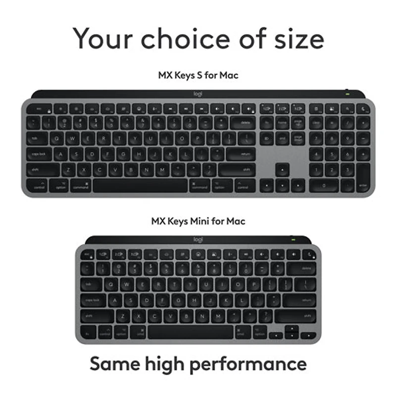 Logitech MX Keys S Bluetooth Full Size Keyboard for iPad/Mac - Space Grey - English