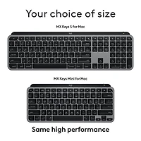 Logitech MX Keys S Bluetooth Full Size Keyboard for iPad/Mac - Space Grey - English
