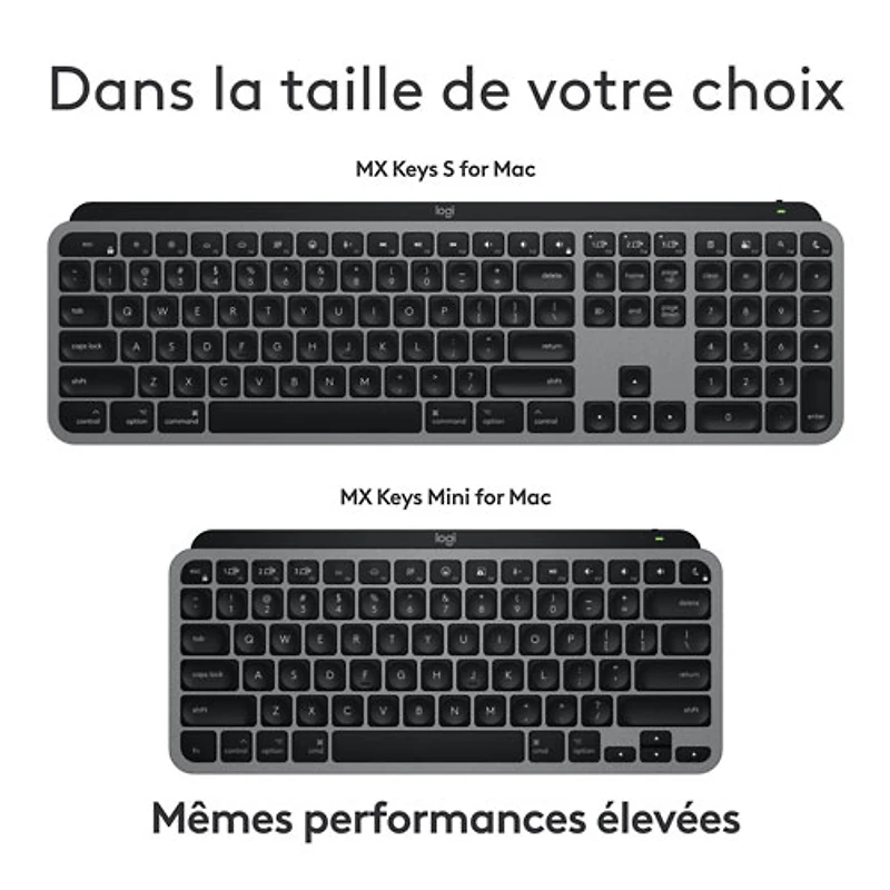 Logitech MX Keys S Bluetooth Full Size Keyboard for iPad/Mac - Space Grey - English