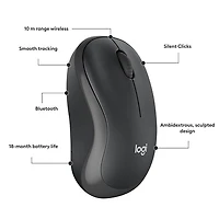 Logitech M240 Silent 4000 DPI Bluetooth Optical Mouse - Graphite