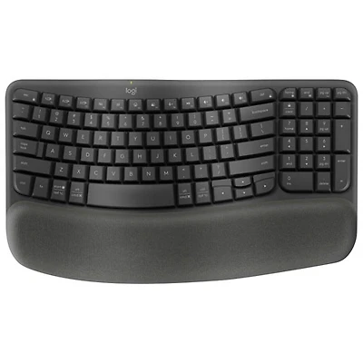 Logitech ERGO Wave Keys Bluetooth Full Size Keyboard - Graphite - English