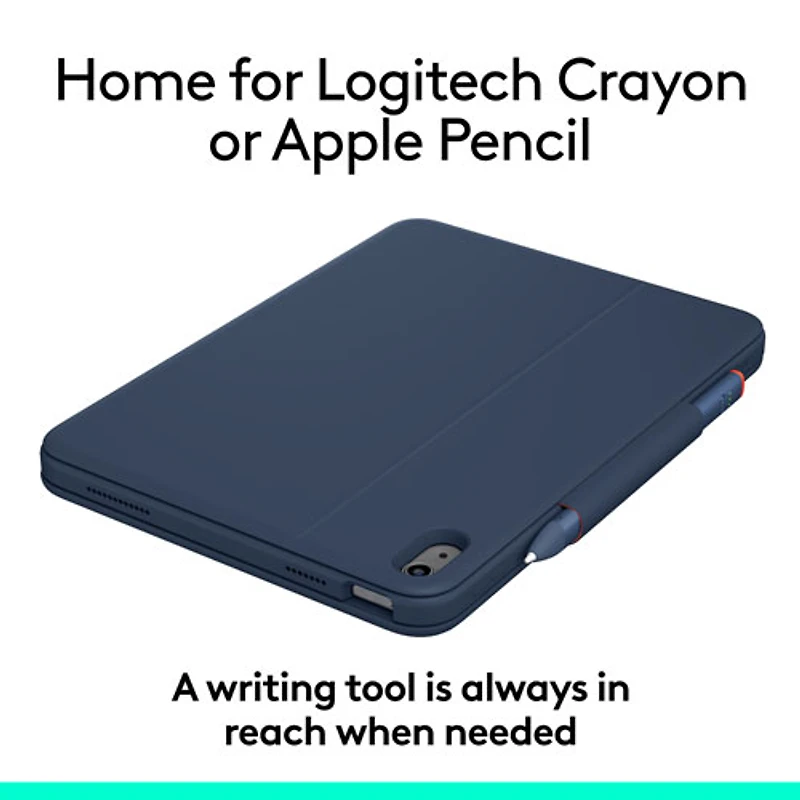Logitech Rugged Combo 4 Keyboard Case for iPad 10th Gen with Smart Connector - Blue