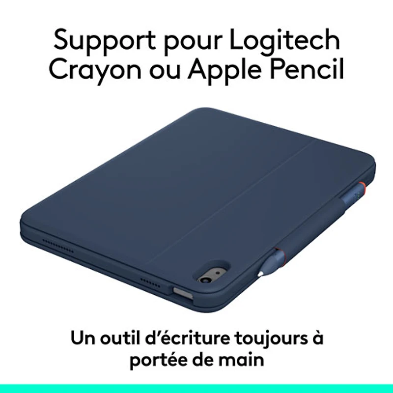Logitech Rugged Combo 4 Keyboard Case for iPad 10th Gen with Smart Connector - Blue