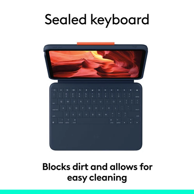 Logitech Rugged Combo 4 Keyboard Case for iPad 10th Gen with Smart Connector - Blue