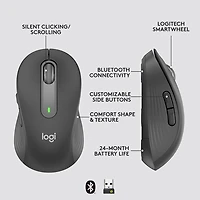 Souris sans fil précise Bluetooth 4000 ppp Signature M650 L for Business de Logitech pour mains de moyenne à grande taille - Graphite
