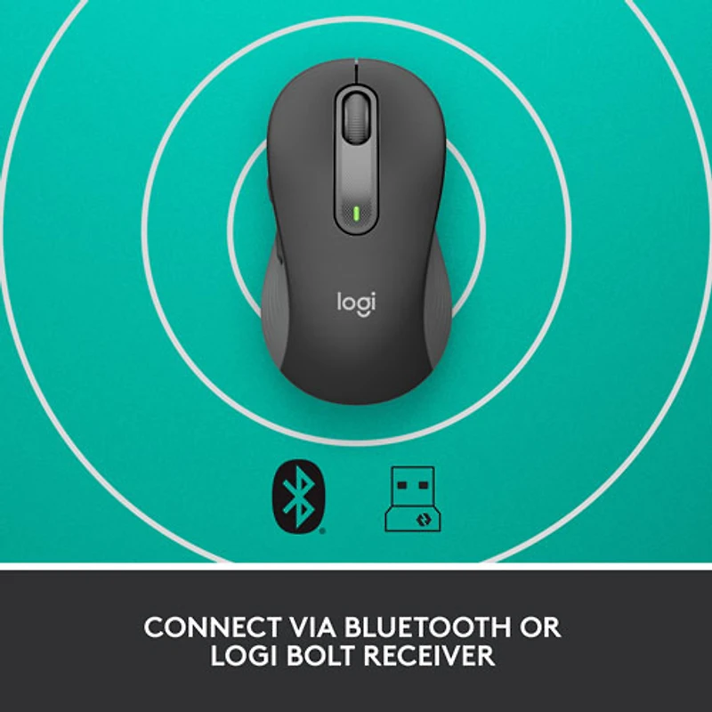 Souris sans fil précise Bluetooth 4000 ppp Signature M650 L for Business de Logitech pour mains de moyenne à grande taille - Graphite
