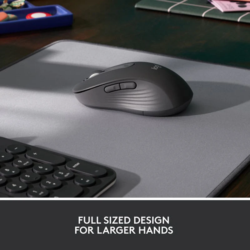 Souris sans fil précise Bluetooth 4000 ppp Signature M650 L for Business de Logitech pour mains de moyenne à grande taille - Graphite