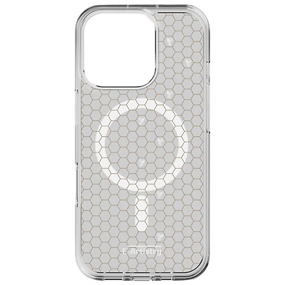 E-Artistry Signature Honeycomb Fitted Hard Shell Case w/ MagSafe for iPhone 16 Pro Max - Clear- Gold/White