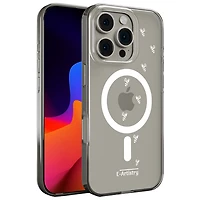 E-Artistry Signature Bee Spiral Fitted Hard Shell Case w/ MagSafe for iPhone 16 Pro Max - Clear- White