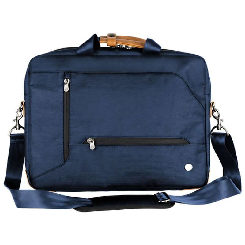 Sac en tissu recyclé Annex Messenger de PKG pour portable de 16 po - Bleu marine