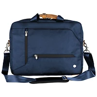 Sac en tissu recyclé Annex Messenger de PKG pour portable de 16 po - Bleu marine