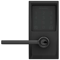 Serrure intelligente Wi-Fi Encode Latitude de Schlage avec poignée à levier - Noir mat