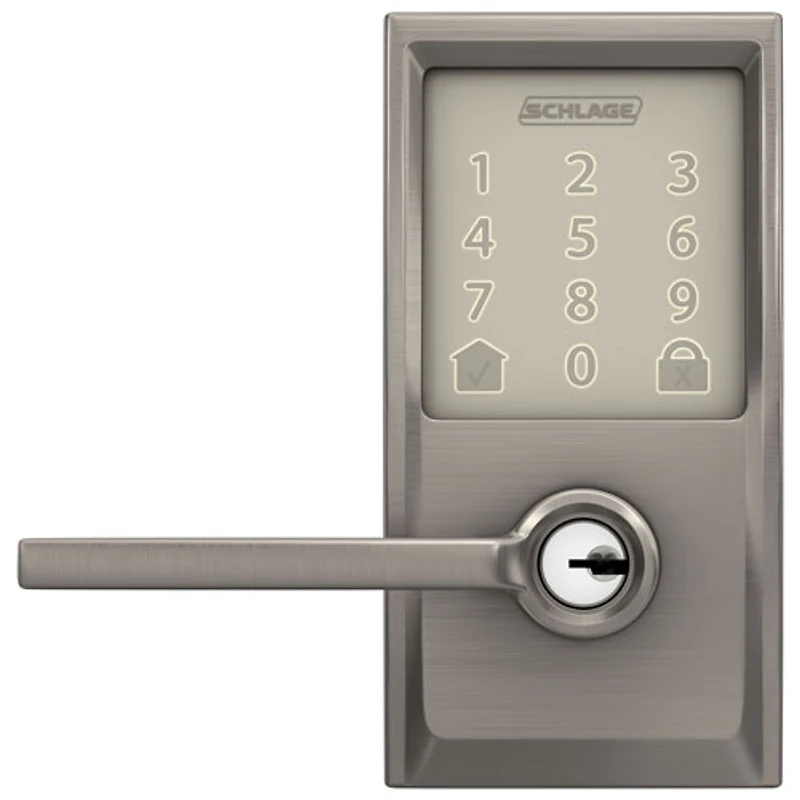 Serrure intelligente Wi-Fi Encode Latitude de Schlage avec poignée à levier - Nickel satiné