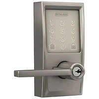 Serrure intelligente Wi-Fi Encode Latitude de Schlage avec poignée à levier - Nickel satiné