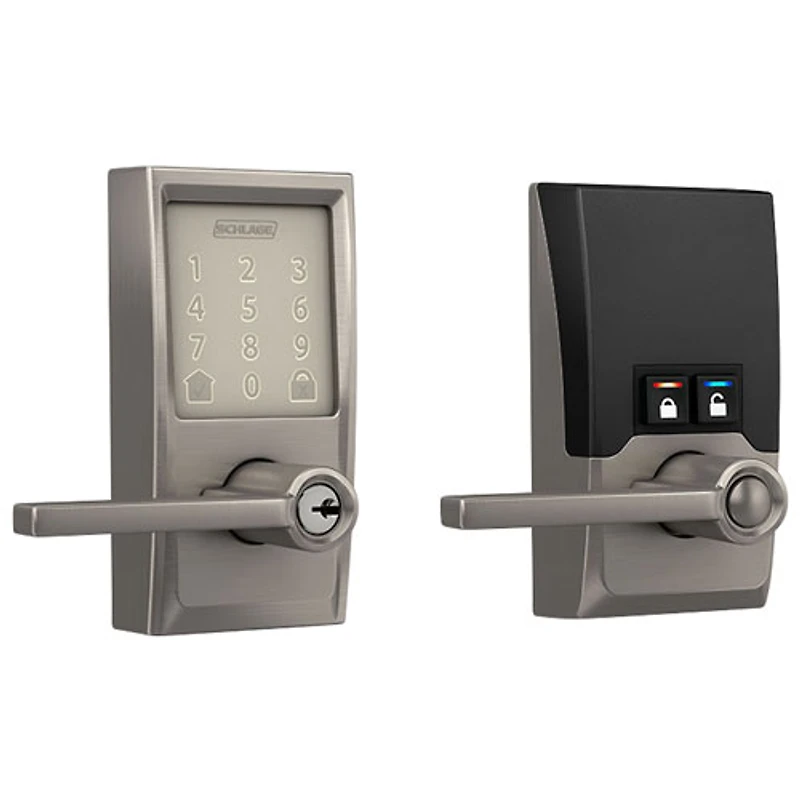 Serrure intelligente Wi-Fi Encode Latitude de Schlage avec poignée à levier - Nickel satiné