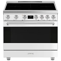 Smeg 36" 4.6 Cu Ft True Convection 5-Element Freestanding Induction Range (SPR36UIMMW) - White - Only at Best Buy