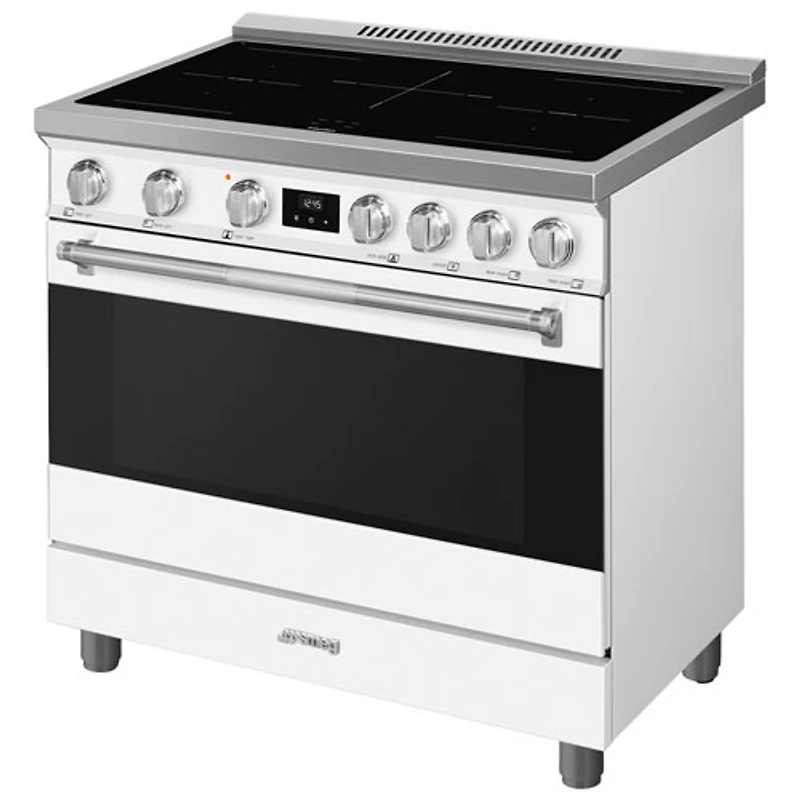 Smeg 36" 4.6 Cu Ft True Convection 5-Element Freestanding Induction Range (SPR36UIMMW) - White - Only at Best Buy