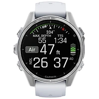 Montre intelligente multisport Bluetooth AMOLED 43 mm fēnix 8 de Garmin - Blanc/Argenté