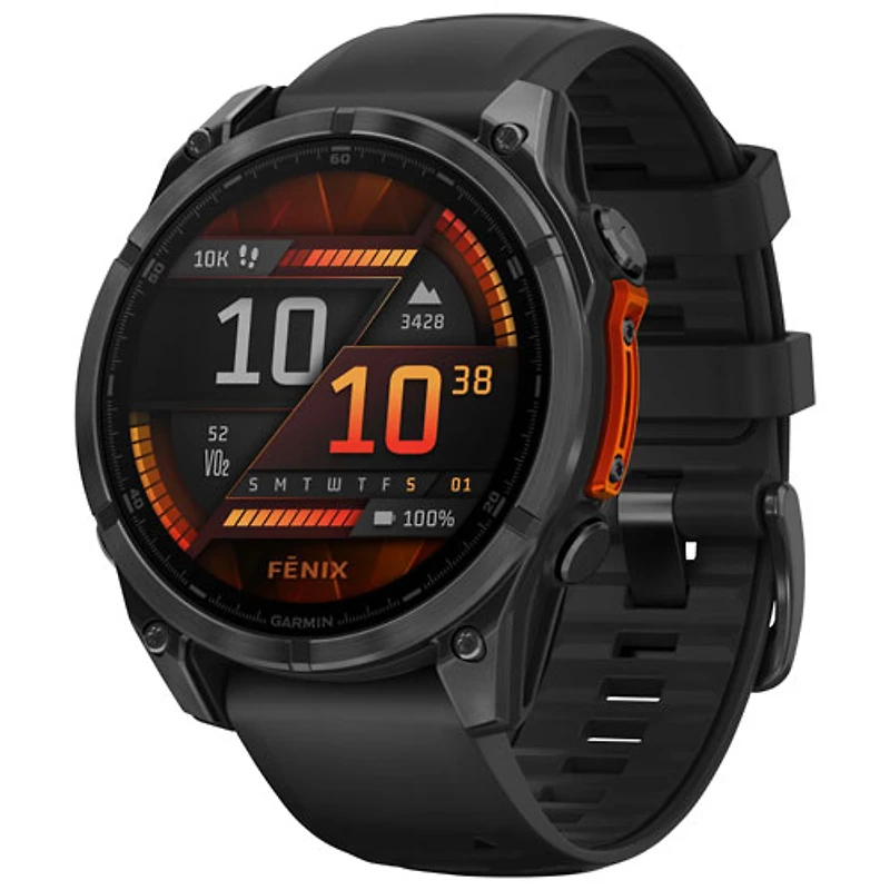 Montre intelligente multisport Bluetooth AMOLED fēnix 8 de 47 mm de Garmin - Noir/Gris ardoise