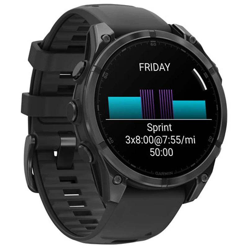 Montre intelligente multisport Bluetooth AMOLED fēnix 8 de 47 mm de Garmin - Noir/Gris ardoise
