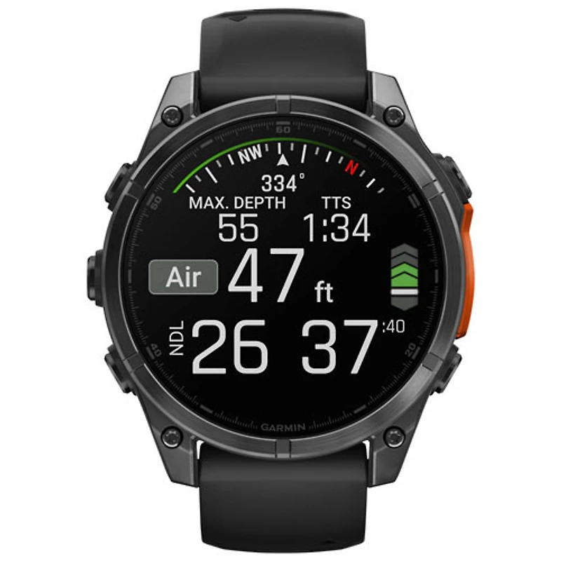 Garmin fēnix 8 47mm AMOLED Bluetooth Multisport Smartwatch - Black/Slate Grey