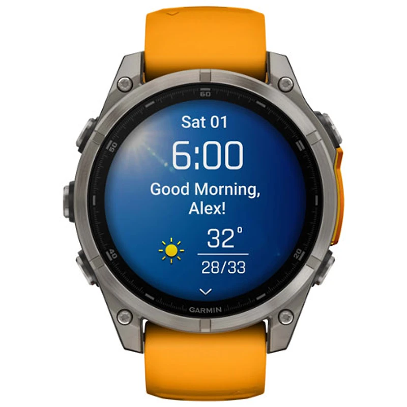 Garmin fēnix 8 47mm Sapphire AMOLED Bluetooth Multisport Smartwatch - Spark Orange/Graphite/Carbon Grey