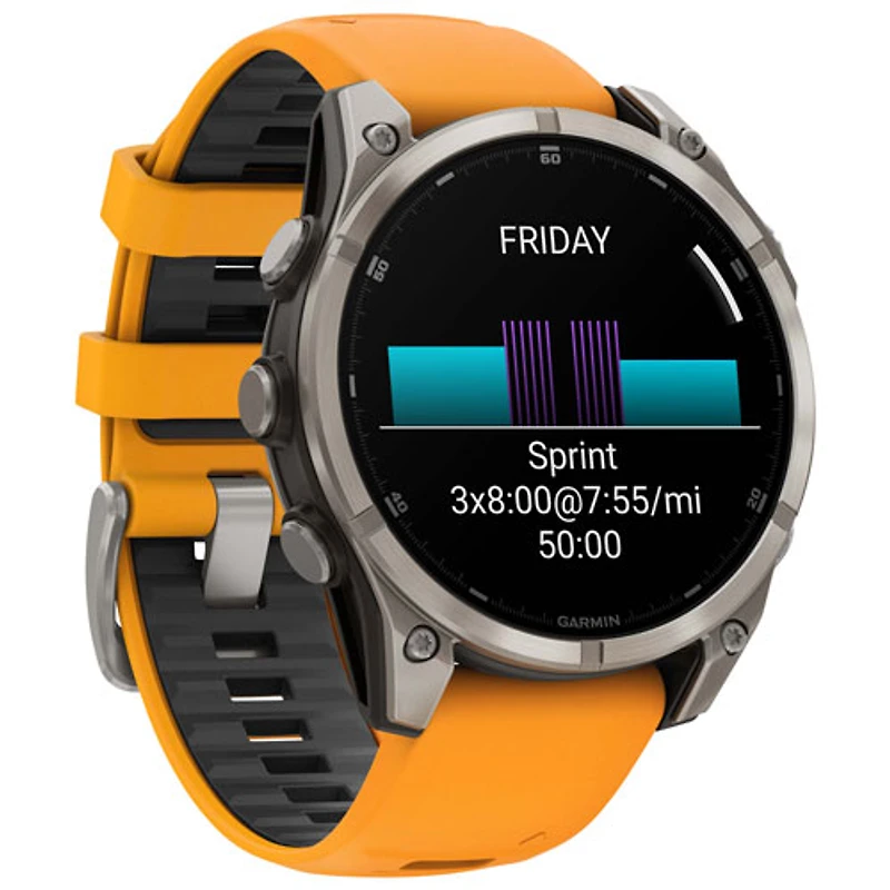 Garmin fēnix 8 47mm Sapphire AMOLED Bluetooth Multisport Smartwatch - Spark Orange/Graphite/Carbon Grey