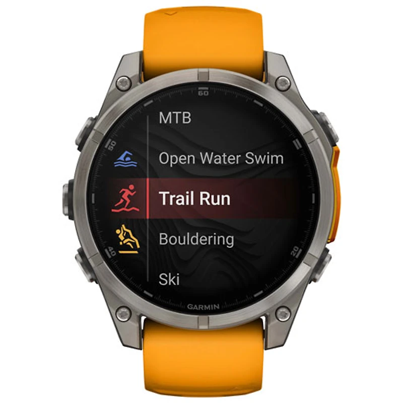 Garmin fēnix 8 47mm Sapphire AMOLED Bluetooth Multisport Smartwatch - Spark Orange/Graphite/Carbon Grey