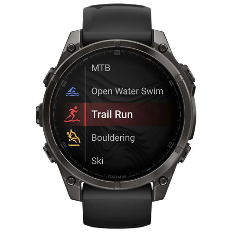 Garmin fēnix 8 47mm Sapphire AMOLED Bluetooth Multisport Smartwatch - Black/Carbon Grey