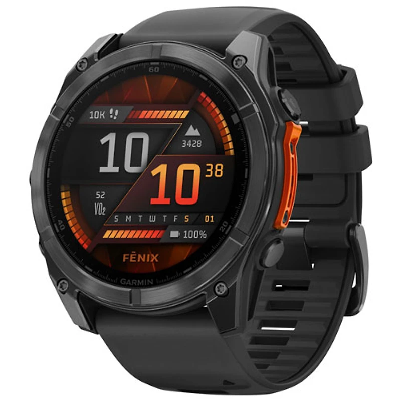 Montre intelligente multisport Bluetooth AMOLED fēnix 8 de 51 mm de Garmin - Noir/Gris ardoise