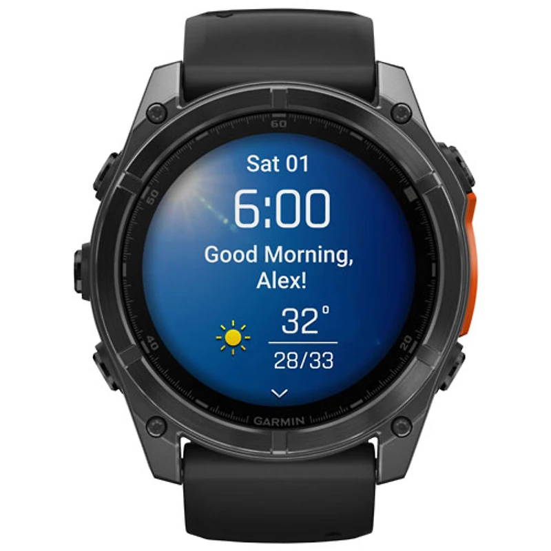Montre intelligente multisport Bluetooth AMOLED fēnix 8 de 51 mm de Garmin - Noir/Gris ardoise
