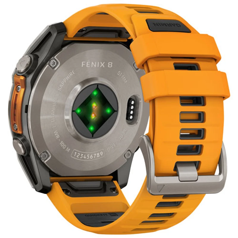 Garmin fēnix 8 51mm Sapphire AMOLED Bluetooth Multisport Smartwatch - Spark Orange/Graphite/Carbon Grey