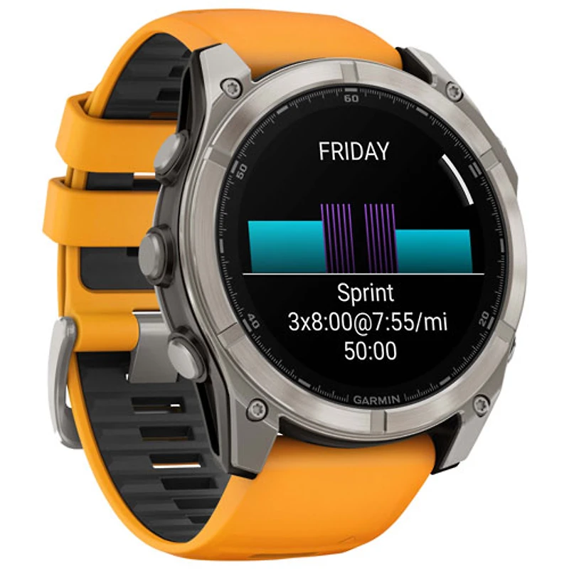 Garmin fēnix 8 51mm Sapphire AMOLED Bluetooth Multisport Smartwatch - Spark Orange/Graphite/Carbon Grey