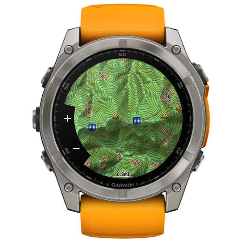 Garmin fēnix 8 51mm Sapphire AMOLED Bluetooth Multisport Smartwatch - Spark Orange/Graphite/Carbon Grey