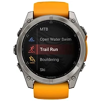 Garmin fēnix 8 51mm Sapphire AMOLED Bluetooth Multisport Smartwatch - Spark Orange/Graphite/Carbon Grey