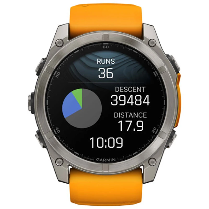 Garmin fēnix 8 51mm Sapphire AMOLED Bluetooth Multisport Smartwatch - Spark Orange/Graphite/Carbon Grey