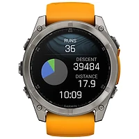 Garmin fēnix 8 51mm Sapphire AMOLED Bluetooth Multisport Smartwatch - Spark Orange/Graphite/Carbon Grey