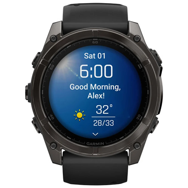 Montre intelligente multisport Bluetooth AMOLED à vitre saphir fēnix 8 de 51 mm de Garmin - Noir/Gris carbone