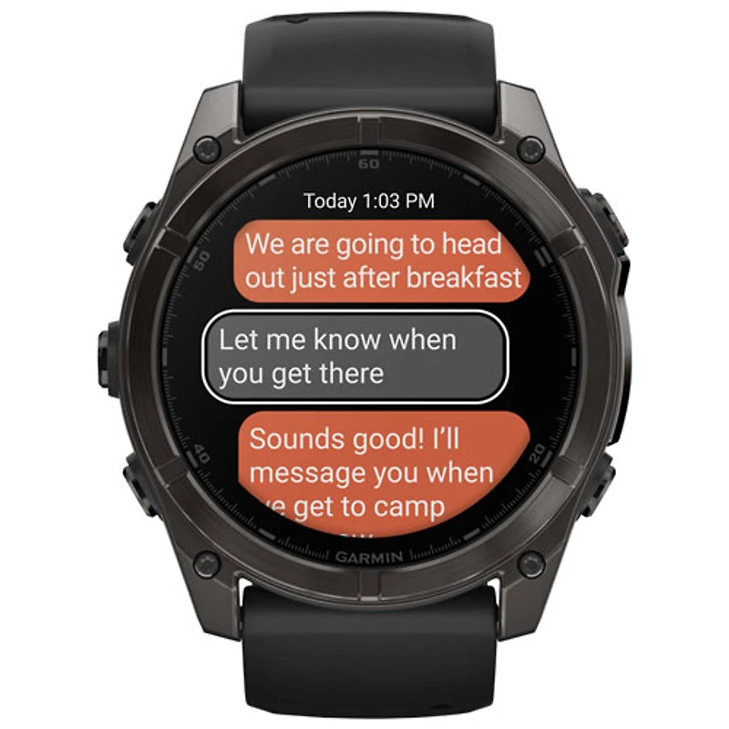 Montre intelligente multisport Bluetooth AMOLED à vitre saphir fēnix 8 de 51 mm de Garmin - Noir/Gris carbone