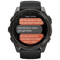 Montre intelligente multisport Bluetooth AMOLED à vitre saphir fēnix 8 de 51 mm de Garmin - Noir/Gris carbone