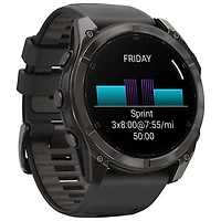 Montre intelligente multisport Bluetooth AMOLED à vitre saphir fēnix 8 de 51 mm de Garmin - Noir/Gris carbone