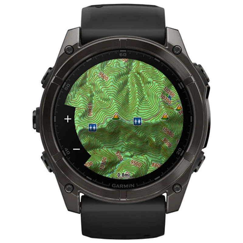 Montre intelligente multisport Bluetooth AMOLED à vitre saphir fēnix 8 de 51 mm de Garmin - Noir/Gris carbone