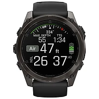 Montre intelligente multisport Bluetooth AMOLED à vitre saphir fēnix 8 de 51 mm de Garmin - Noir/Gris carbone
