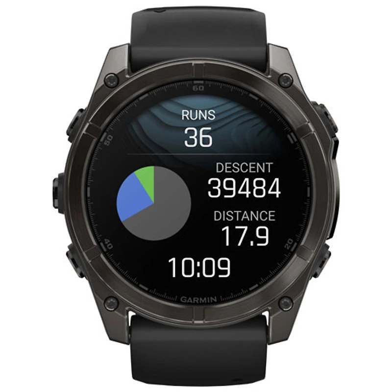 Montre intelligente multisport Bluetooth AMOLED à vitre saphir fēnix 8 de 51 mm de Garmin - Noir/Gris carbone