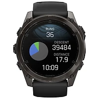 Montre intelligente multisport Bluetooth AMOLED à vitre saphir fēnix 8 de 51 mm de Garmin - Noir/Gris carbone