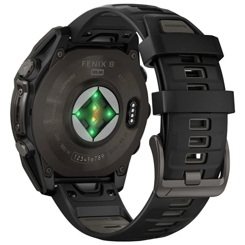 Garmin fēnix 8 47mm Sapphire Solar Bluetooth Multisport Smartwatch - Black/Carbon Grey