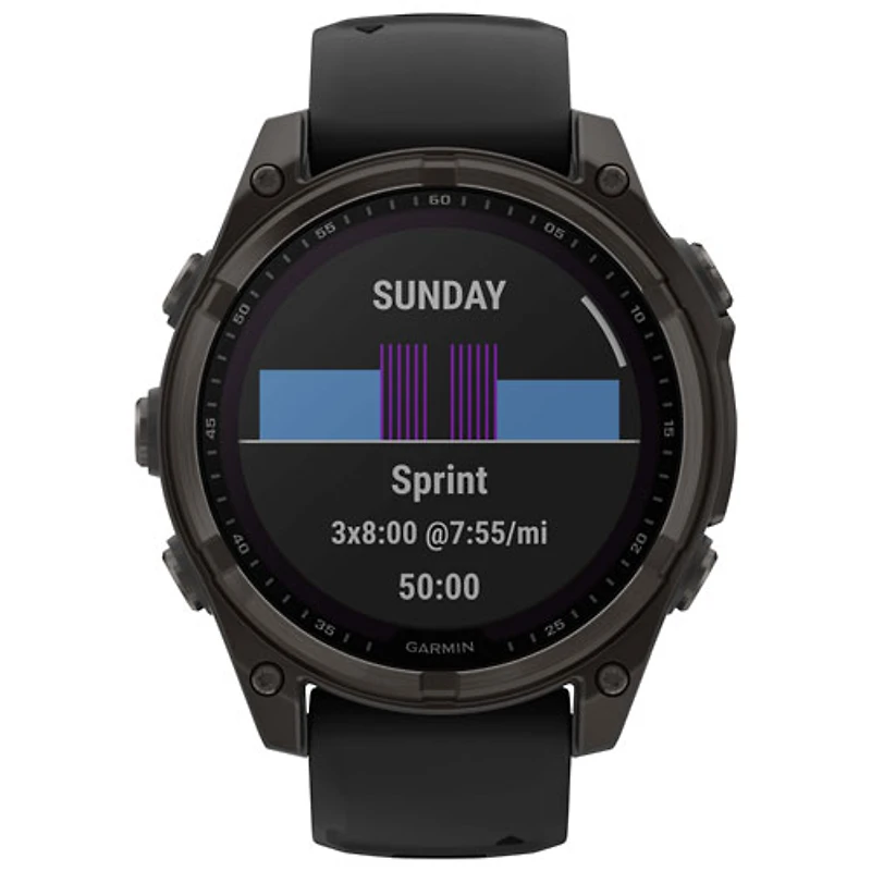 Garmin fēnix 8 47mm Sapphire Solar Bluetooth Multisport Smartwatch - Black/Carbon Grey