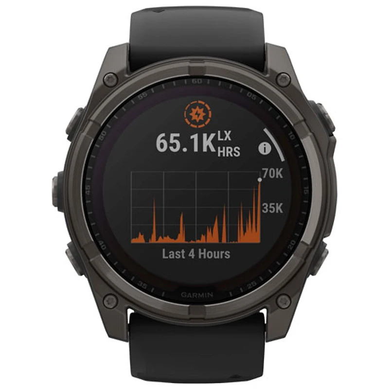 Garmin fēnix 8 51mm Sapphire Solar Bluetooth Multisport Smartwatch - Black/Carbon Grey