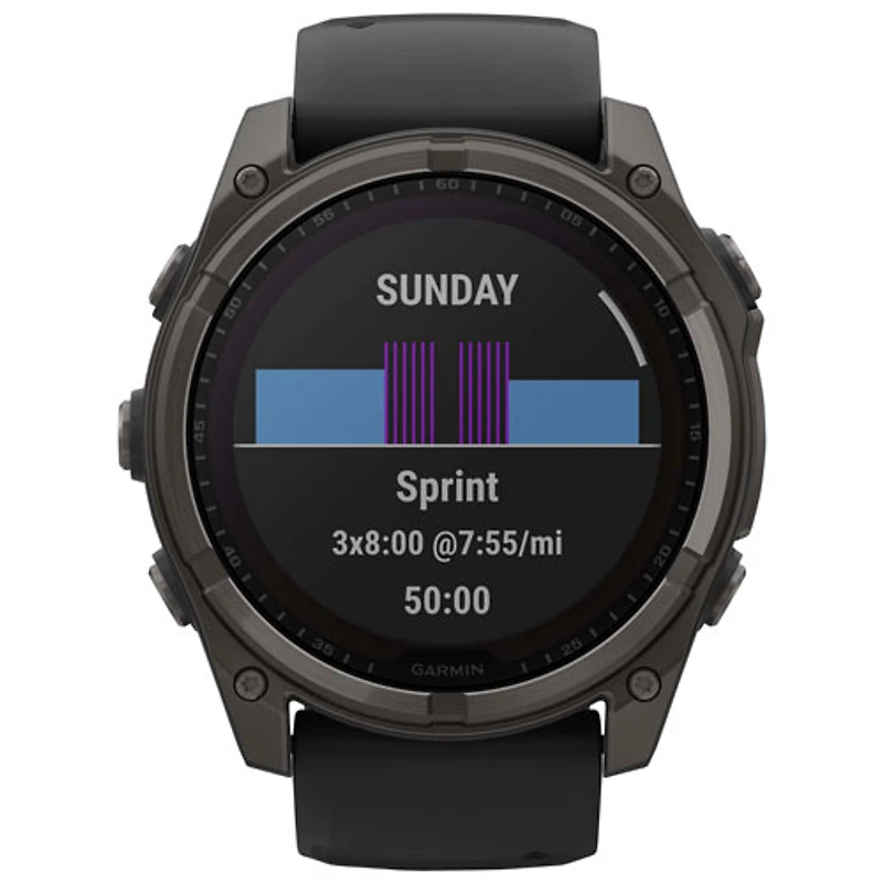 Garmin fēnix 8 51mm Sapphire Solar Bluetooth Multisport Smartwatch - Black/Carbon Grey