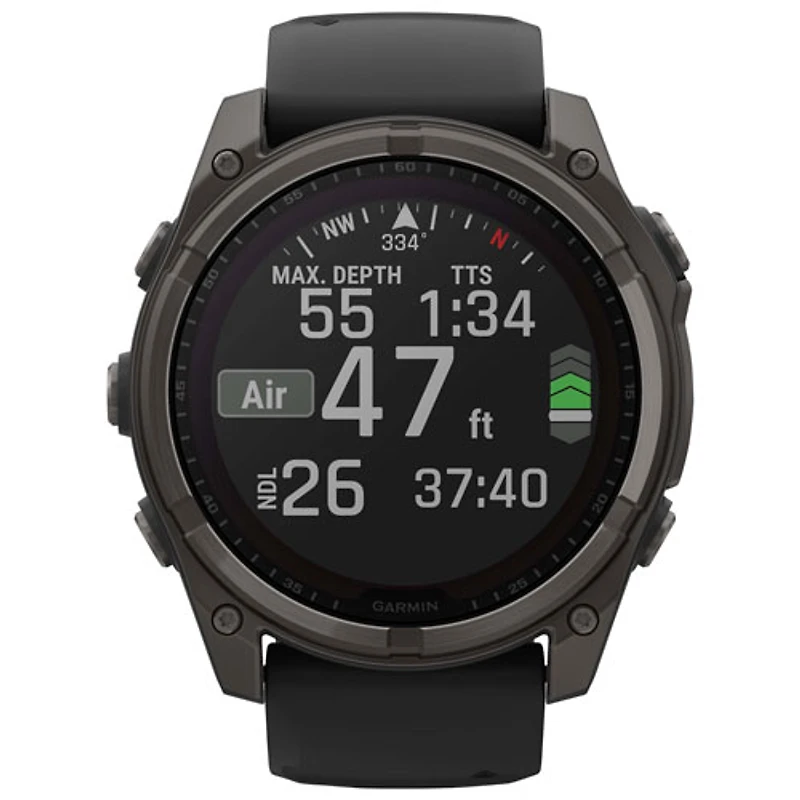 Garmin fēnix 8 51mm Sapphire Solar Bluetooth Multisport Smartwatch - Black/Carbon Grey